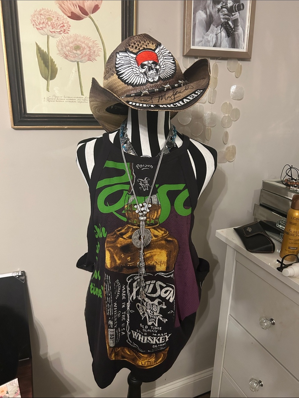 Vintage 1992 Trunk LTD Poison Black Tank Top with Green and Purple Graphic M